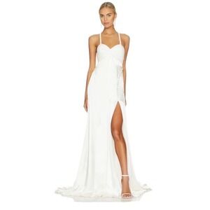 For Love & Lemons Esme Satin Wedding Dress Womens Size Large NO SLEEVES $789